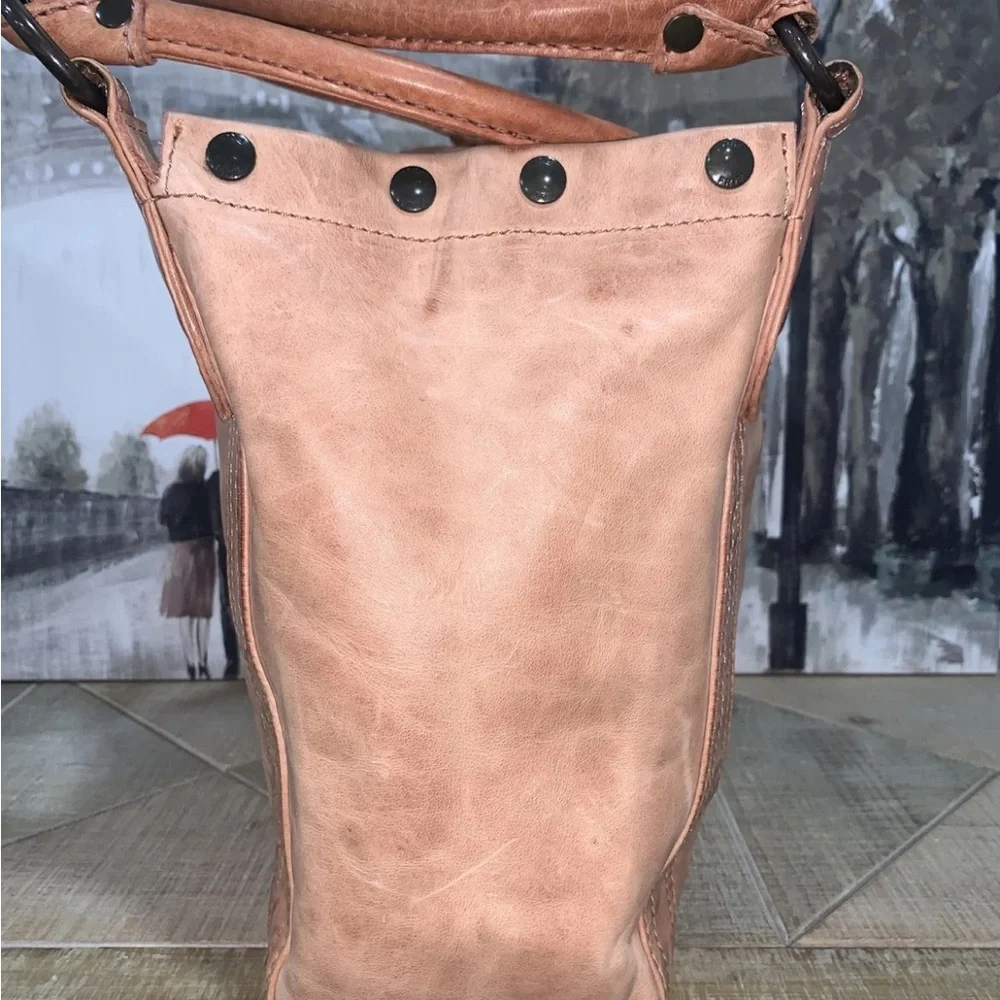 🤍🌷🤍FRYE MELISSA DISTRESSED LEATHER SHOULDER BAG Dusty Rose $388 - Picture 5 of 12